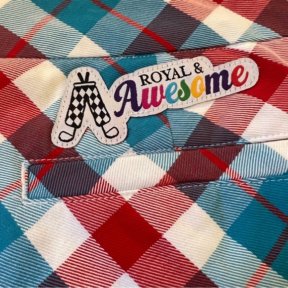 Royal & Awesome Women’s size 4 Red White Blue Plaid Golf Skort skirt - Picture 3 of 7